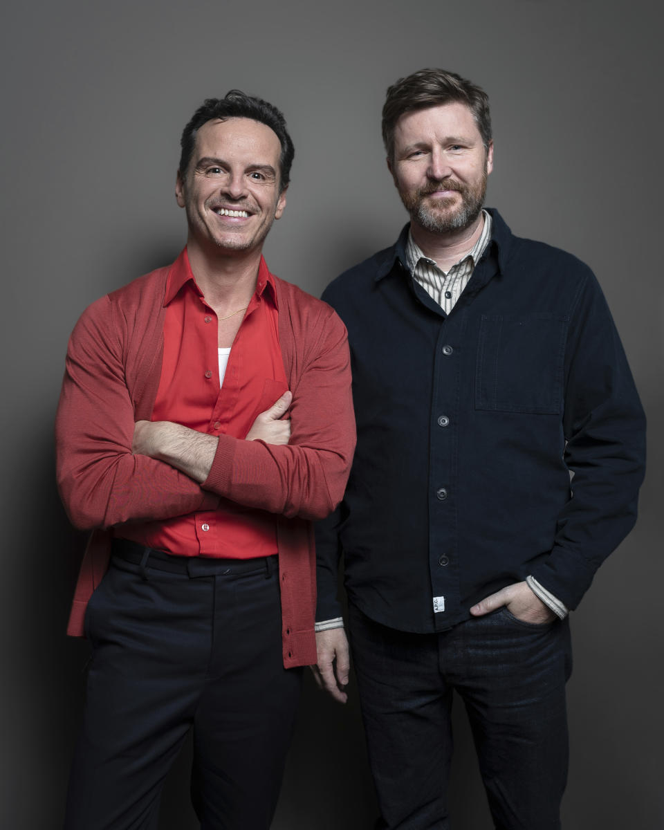 Andrew Scott, left, and director Andrew Haigh pose for a portrait to promote the film "All of Us Strangers" on Tuesday, Nov. 28, 2023, in New York. (Photo by Christopher Smith/Invision/AP)