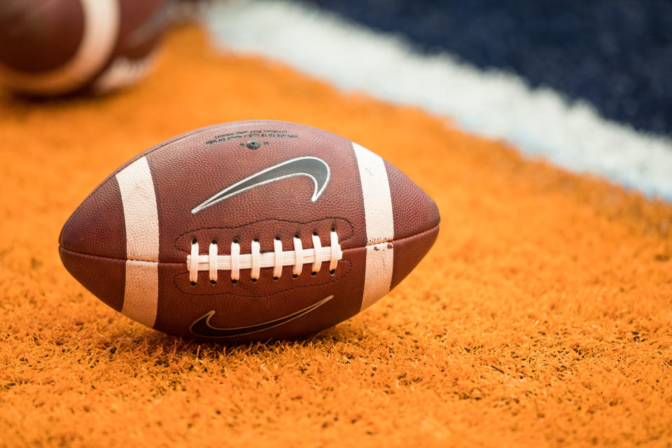 Callie Brownson became the first full-time female football coach in Division I. (Photo by Brett Carlsen/Getty Images)