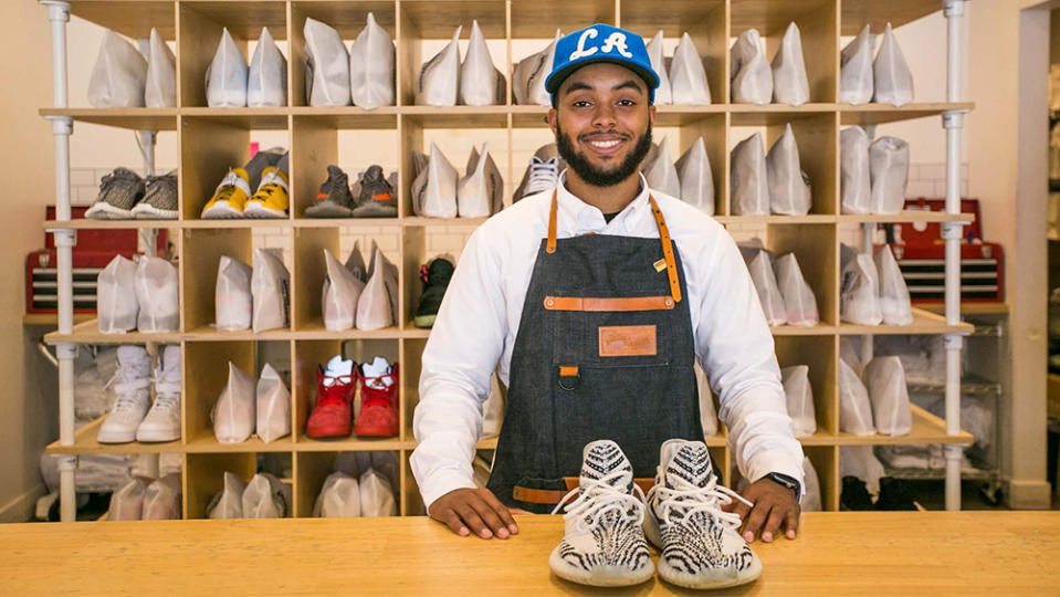 A salesperson in Jason Markk's LA store