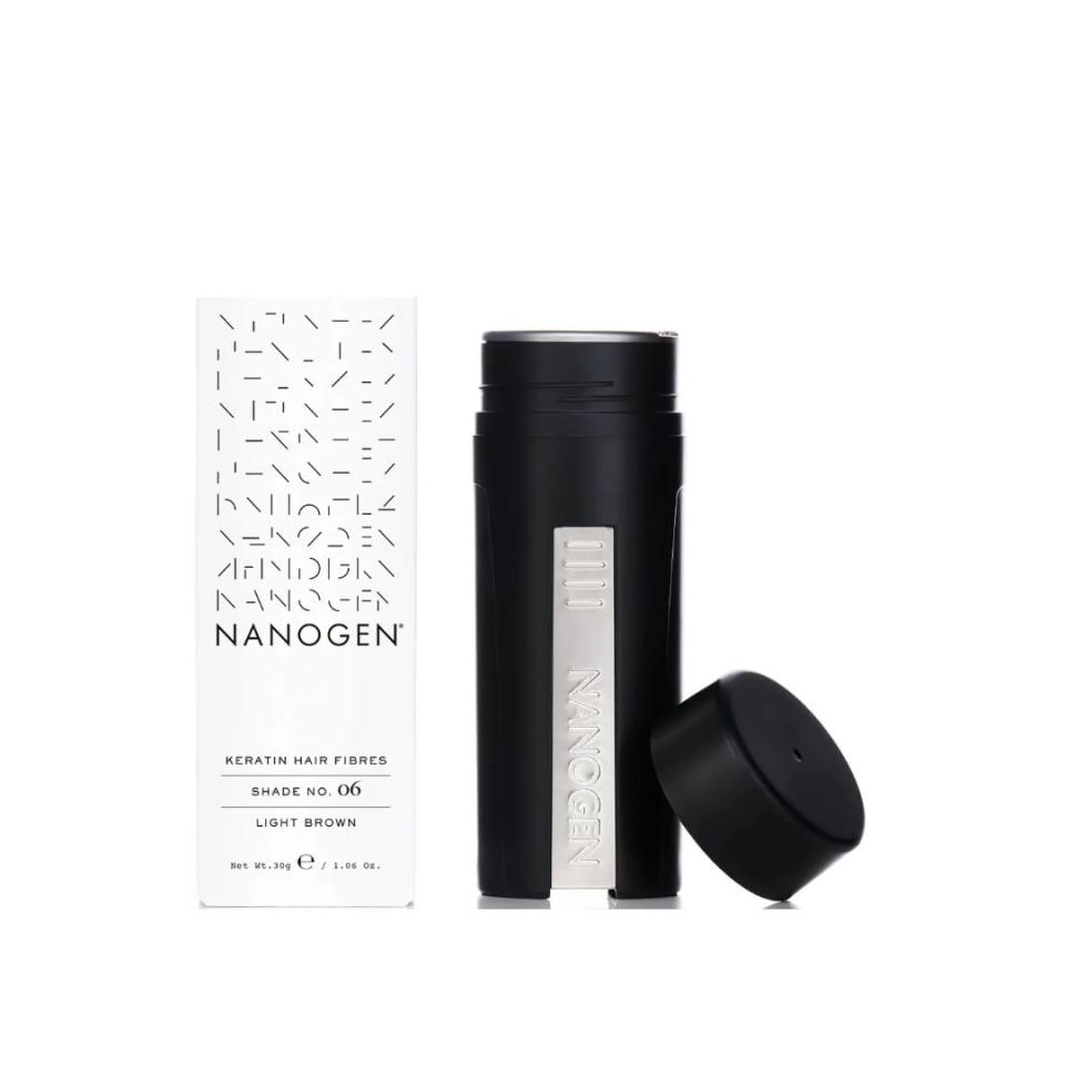 A photo of Nanogen Hair Thickening Fibres Light Brown. 