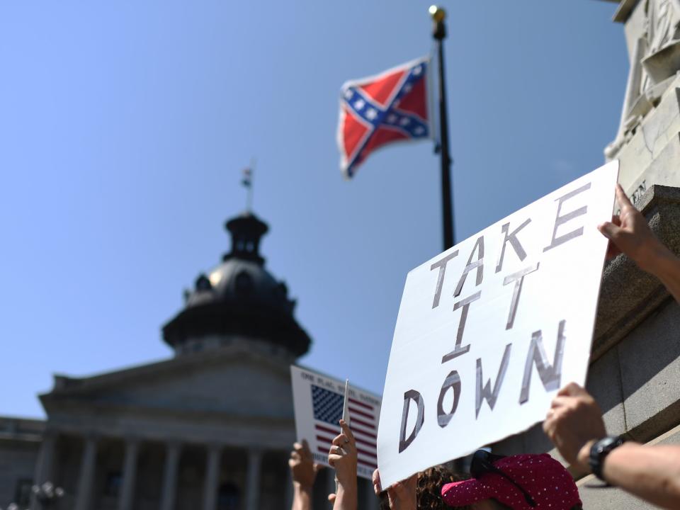 A 115-year-old monument of a Confederate officer was removed in Alabama. (Getty Images)