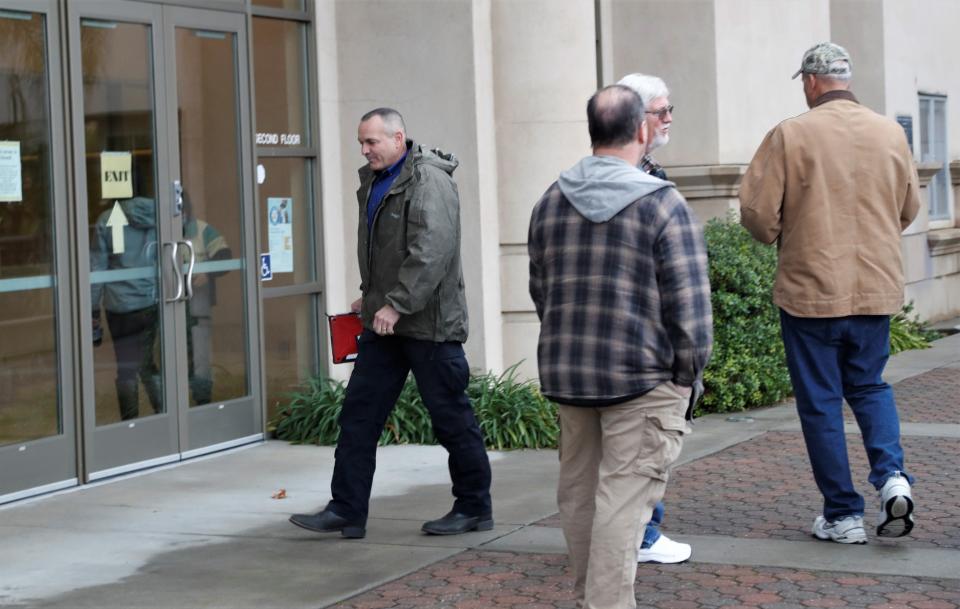 File photo - Shasta County Supervisor Patrick Jones walks to the board chambers Wednesday, Jan. 6, 2021.