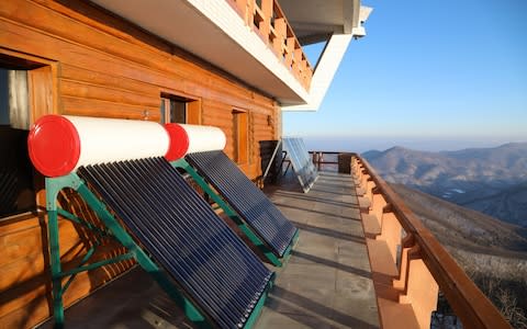 Solar water tanks at the luxury resort - Credit: NK News