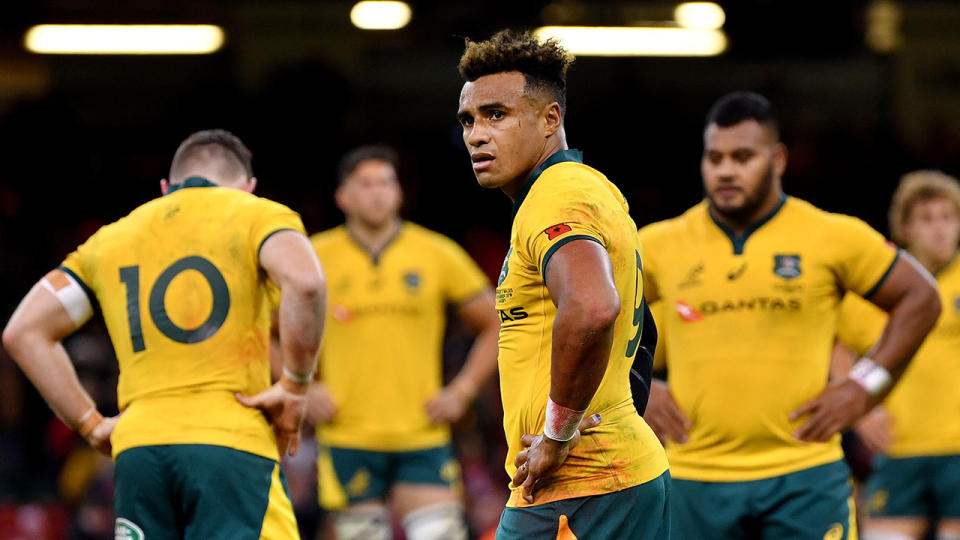 Will Genia of Australia looks dejected during the International Friendly match between Wales and Australia at Principality Stadium on November 10, 2018 in Cardiff, United Kingdom. (Photo by Dan Mullan/Getty Images)