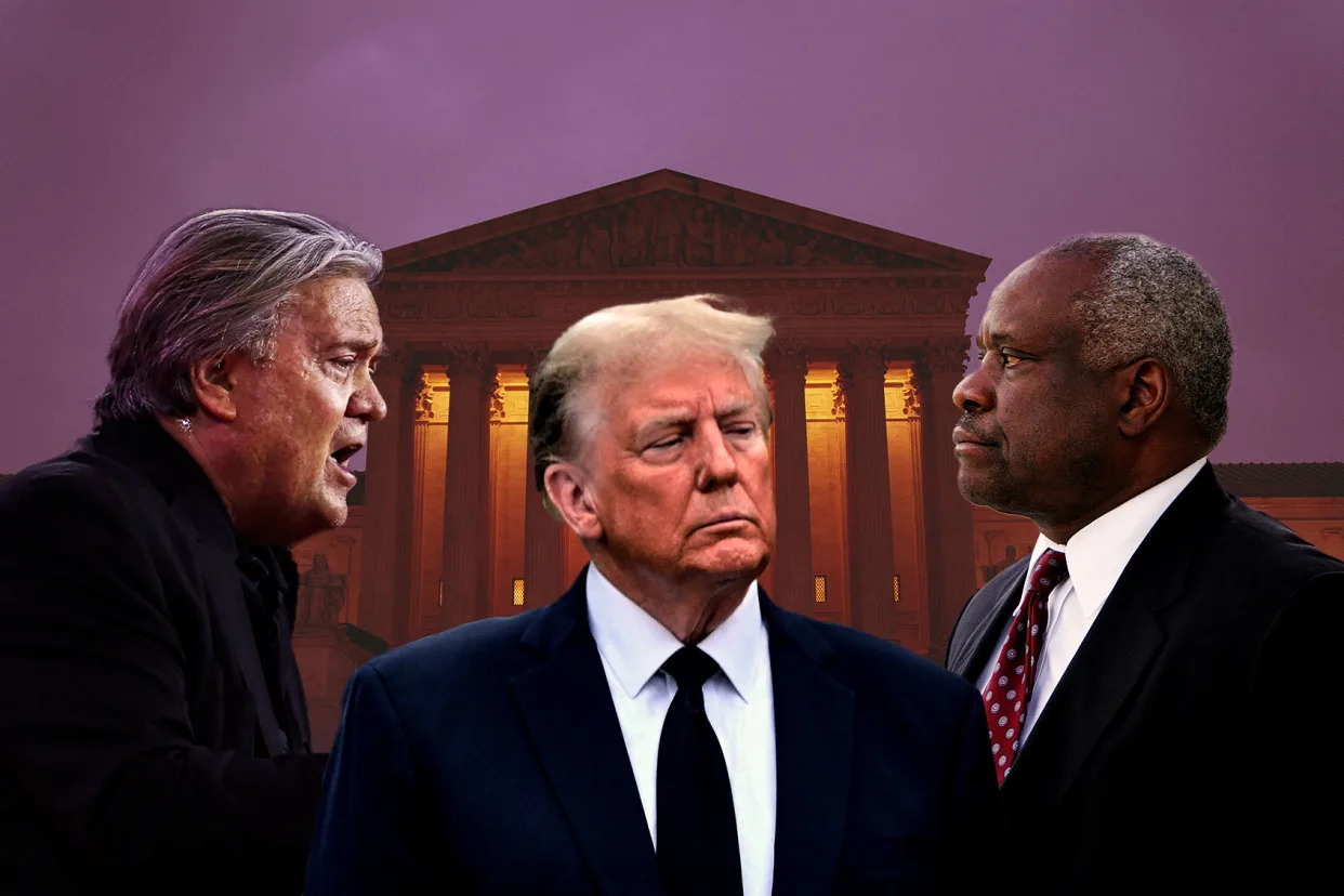 Steve Bannon; Donald Trump; Clarence Thomas Photo illustration by Salon/Getty Images