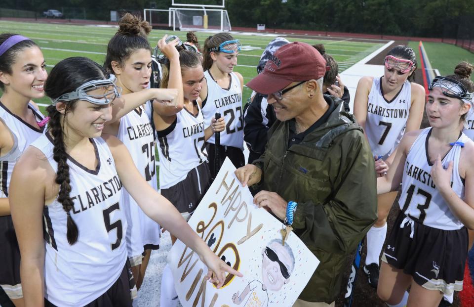 Clarkstown South head coach Jordan Turner got his 200th win as they beat Pearl River 9-2 at Clarkstown South Sept. 6, 2022. 