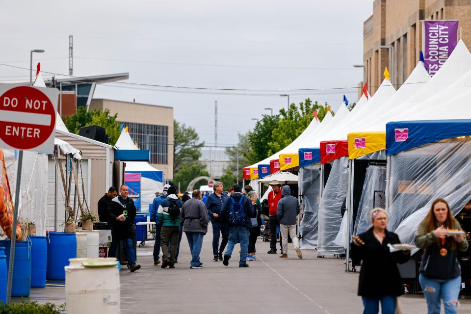 Food tents open to the festivalgoers during the 2023 Festival of the Arts in Oklahoma City.