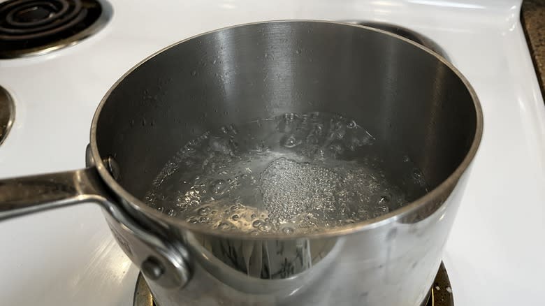 water in pan