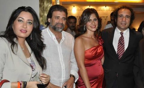 Egyptian actress Basma, her politician husband Amr Hamzawi, Tunisian singer Latifa and movie director Khaled Youssef attend the Mobile Film festival in Cairo.