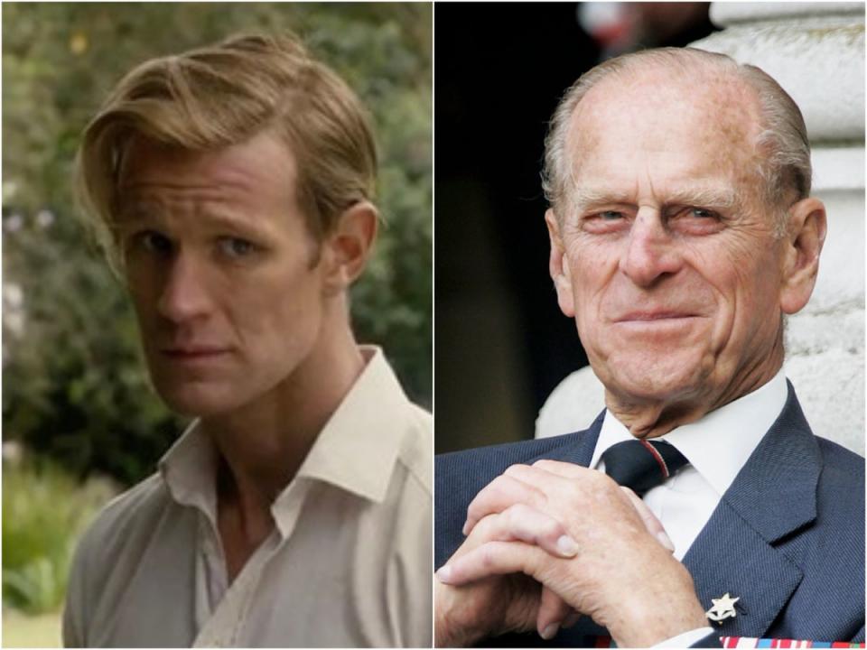 Matt Smith (left) played a young Prince Philip in the second season of The Crown (Netflix / Getty Images)