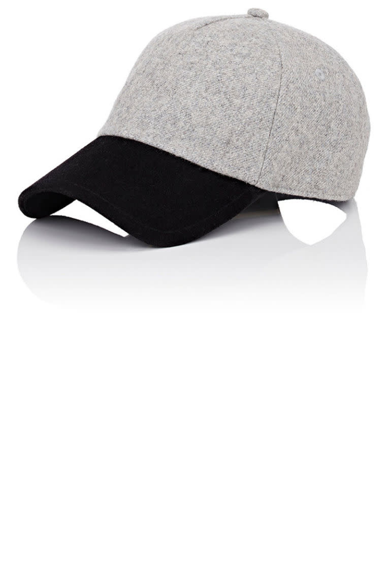 <p><strong>Rag & Bone</strong> hat, $150, <a rel="nofollow noopener" href="http://www.barneys.com/product/rag--26-bone-marilyn-baseball-cap-504656381.html" target="_blank" data-ylk="slk:barneys.com;elm:context_link;itc:0;sec:content-canvas" class="link ">barneys.com</a>. </p>