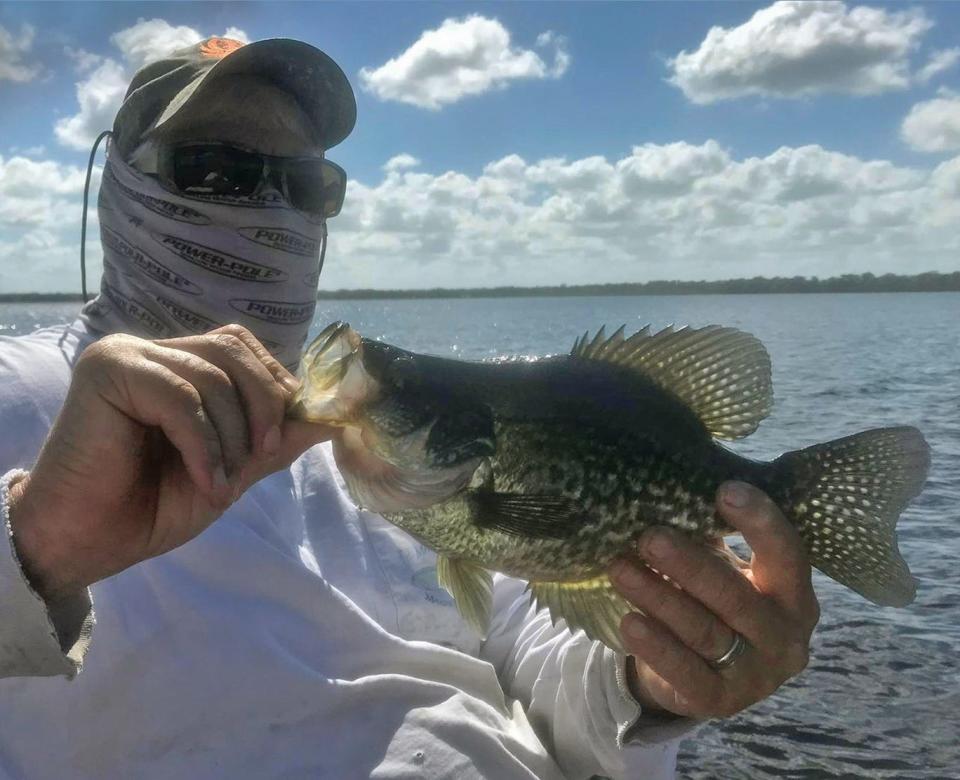 Alan DelValle, of Brandon, caught this speckled perch on a Jackem Jig while fishing at Lake Arbuckle this week.