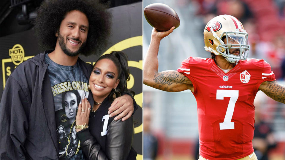 Pictured here, Colin Kaepernick and his girlfriend Nessa Diab.