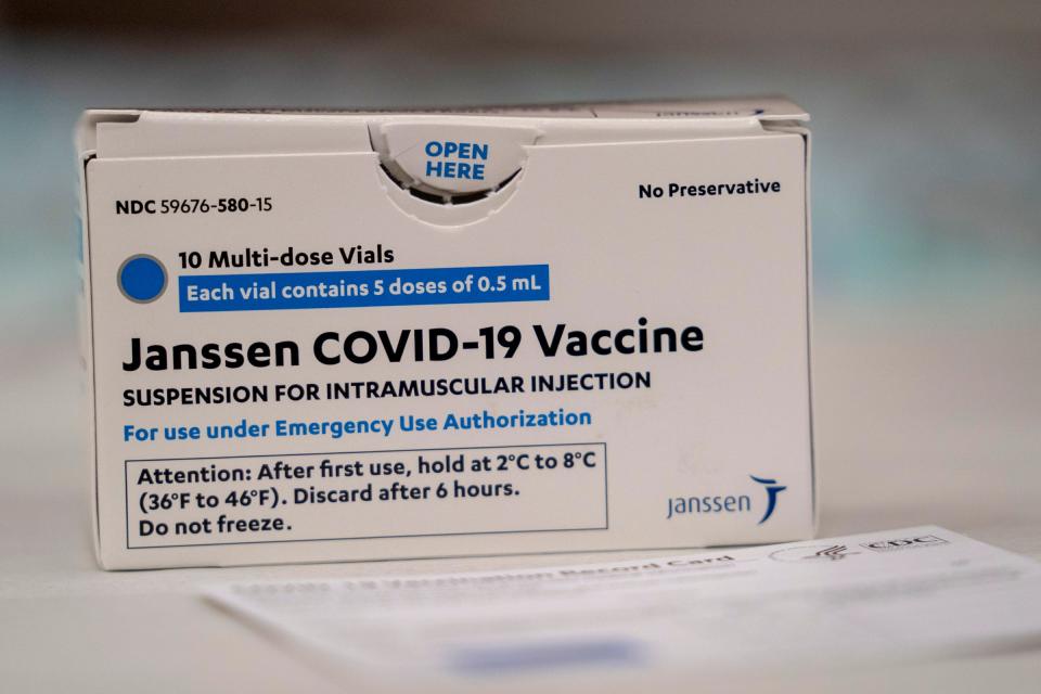 The Johnson & Johnson on dose vaccine Monday April 12, 2021 supplied in the gymnasium at Western International High School. The Detroit Health Department launches "Neighborhood Vaccine Week" by adding eight additional vaccination sites during the week of April 12-16 to provide Detroit's with the opportunity to get vaccinated in locations that are convenient and familiar.