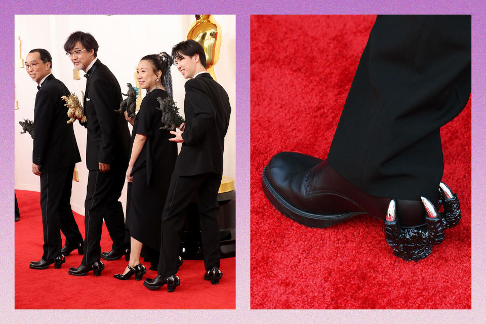 Masaki Takahashi, Takashi Yamazaki, Kiyoko Shibuya, and Tatsuji Nojima at the Oscars<span class="copyright">Mike Coppola—Getty Images; Kevin Mazur—Critics Choice Association/Getty Images</span>