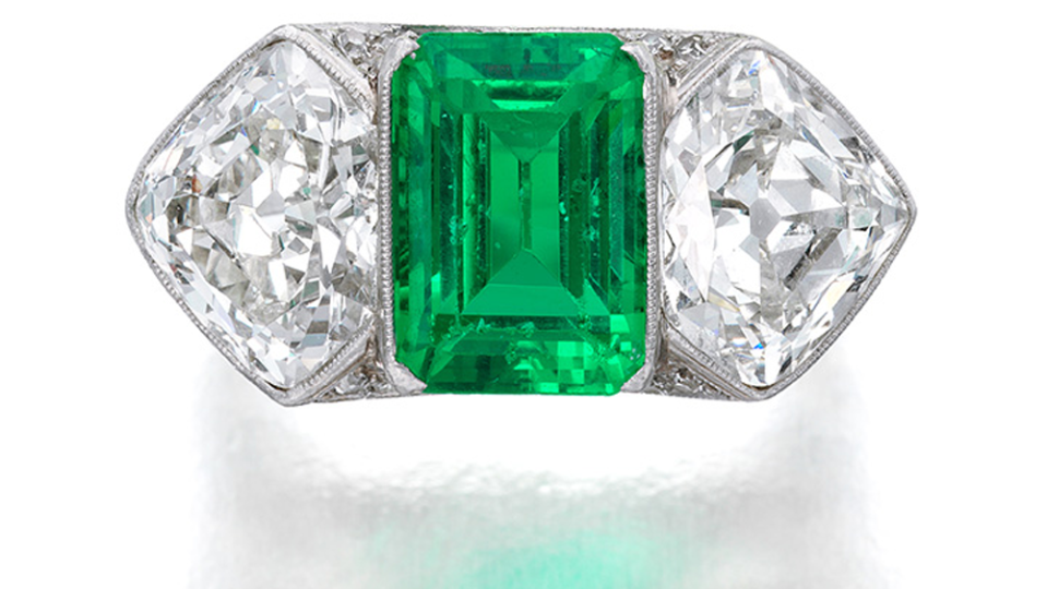 Tiffany & Co. Emerald and Diamond Ring Circa 1915