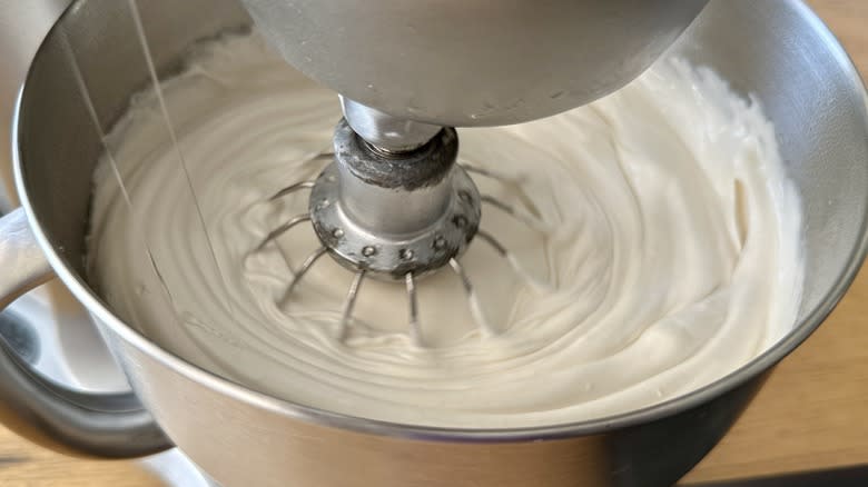 stand mixer whipping egg whites