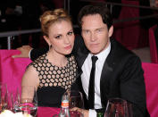 Anna Paquin and Stephen Moyer attend the 21st Annual Elton John AIDS Foundation Academy Awards Viewing Party at Pacific Design Center on February 24, 2013 in West Hollywood, California.