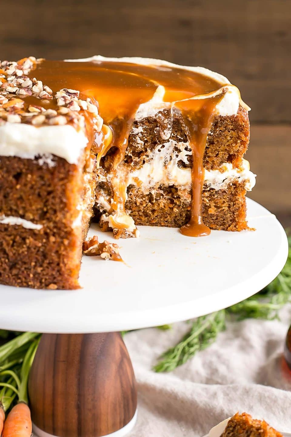 Maple Caramel Carrot Cake with Cream Cheese Frosting