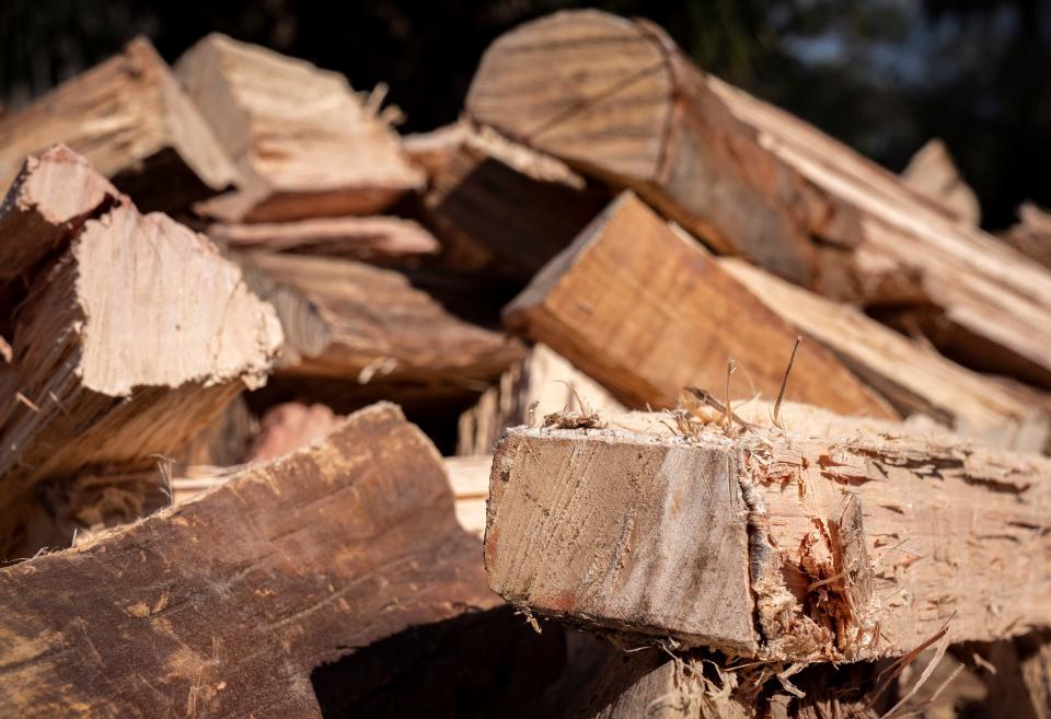 Split wood ready to be delivered at Sheryl's Firewood in West Palm Beach, Florida on February 1, 2021. GREG LOVETT/PALMBEACHPOST