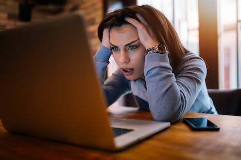 <span class="caption">If your computer crashed, would you be able to access your data?</span> <span class="attribution"><a class="link " href="https://www.shutterstock.com/image-photo/frustrated-worried-young-woman-looks-laptop-1047662398" rel="nofollow noopener" target="_blank" data-ylk="slk:Nebojsa Tatomirov/Shutterstock;elm:context_link;itc:0;sec:content-canvas">Nebojsa Tatomirov/Shutterstock</a></span>