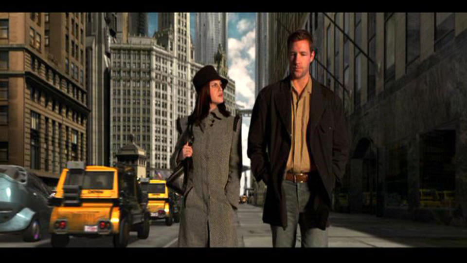<p>The production company of this project went bankrupt after Pierce Brosnan dropped out, meaning the kitty was slashed from £60 million to £22 million. The animators had to use pre-visualisation software to create the special effects, so a scene of Ed Burns and Jemima Rooper walking down a 2055 sidewalk was clearly an effects job, with the actors pounding a treadmill against a rubbish digital backdrop. </p>