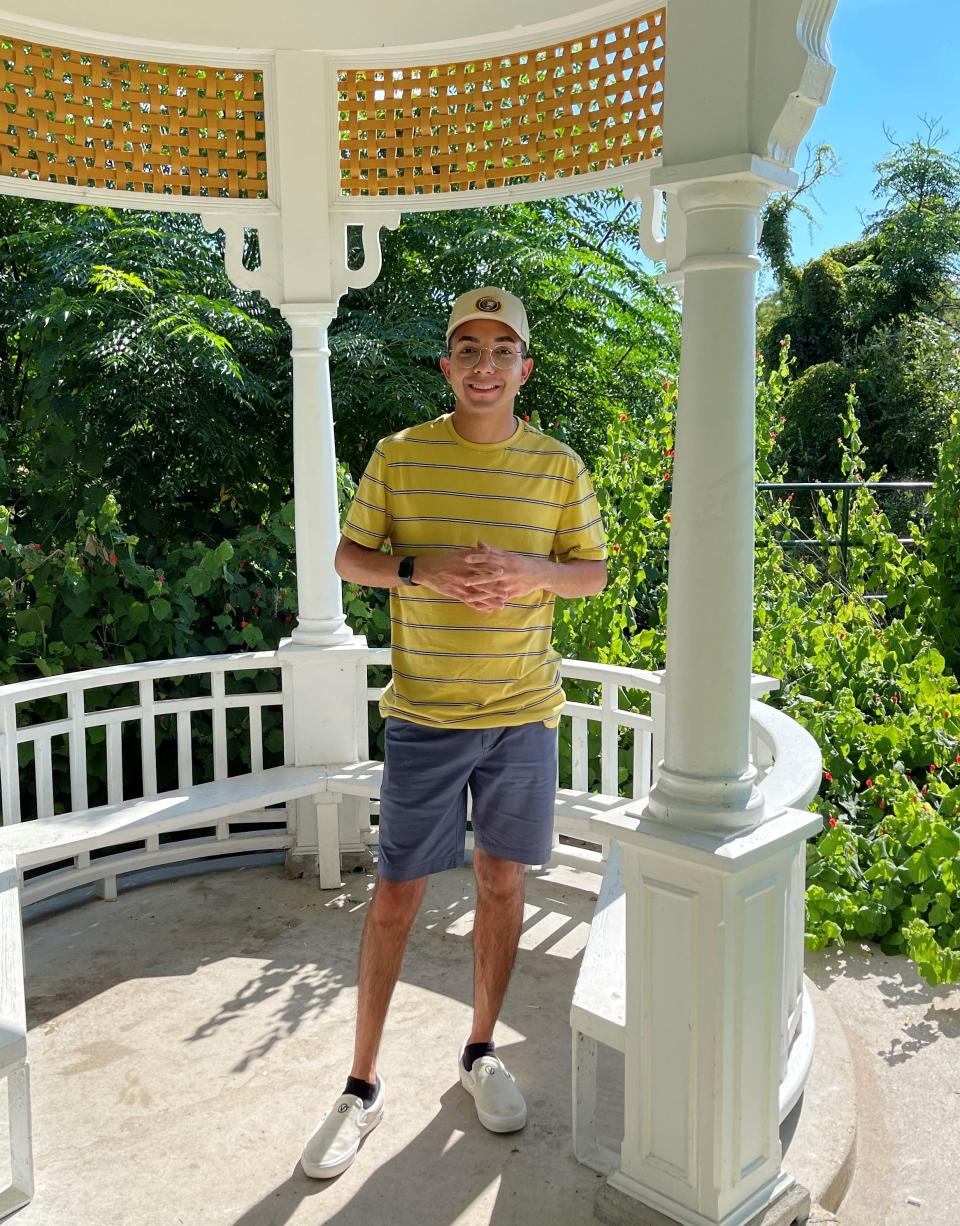 Kristian Enbysk, a Panama-born fifth-year student at the University of North Texas in Denton, in a photo taken in Kerrville, Texas, in August 2021. Enbysk said worries about tuition and housing costs nearly prompted him to consider withdrawing from college. Nationwide, Latino student enrollment fell more than any other population during the pandemic. The drop was all the more troubling as it followed five years of solid gains that were expected to continue, according to U.S. Department of Education projections.