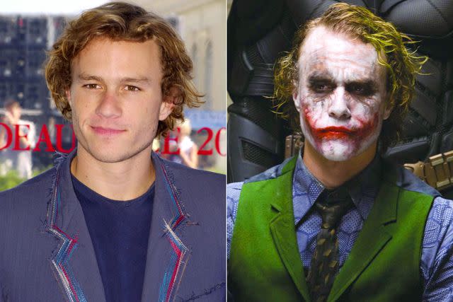 Tony Barson/WireImage; Snap Stills/REX/Shutterstock Heath Ledger on the red carpet; Heath Ledger as the Joker in 'The Dark Knight,' 2008