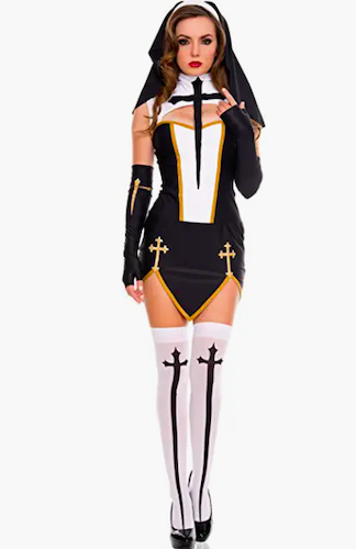 Music Legs Sexy Bad Habit Nun Costume