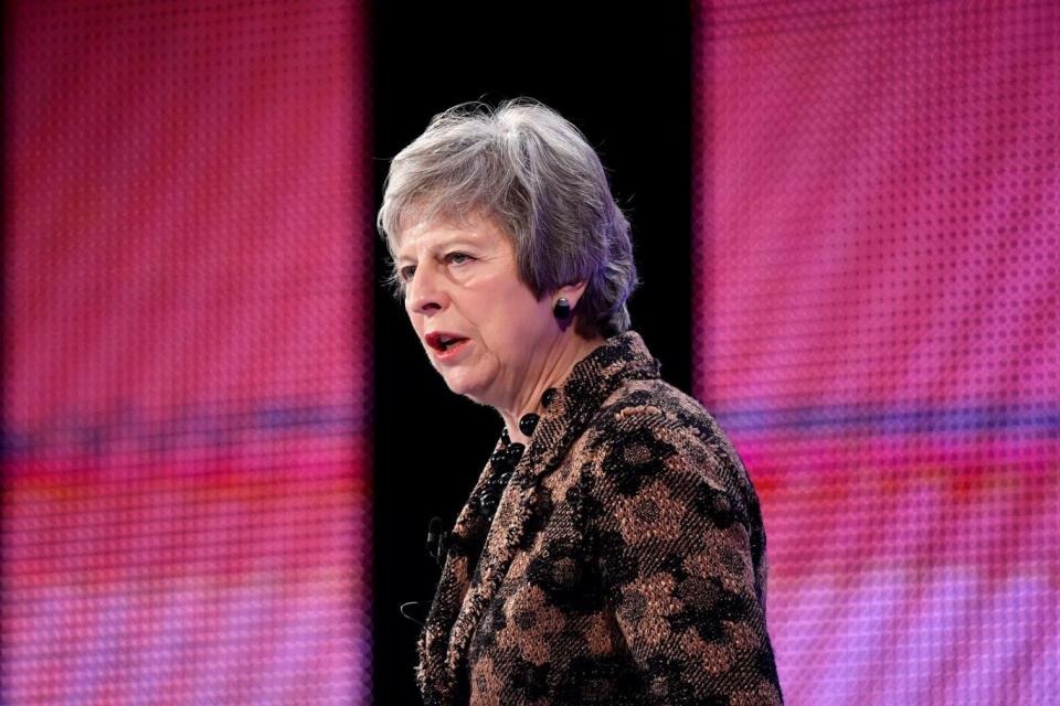 Prime Minister Theresa May speaks at the Confederation of British Industry's (CBI) annual conference in London (REUTERS)