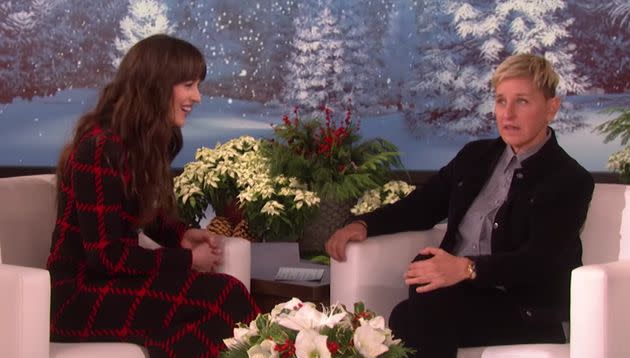 Dakota Johnson during an Ellen Show appearance (The Ellen Show)