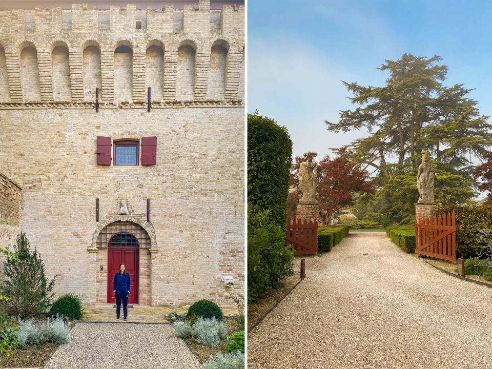 The author wanders the castle grounds surrounding her Airbnb stay.