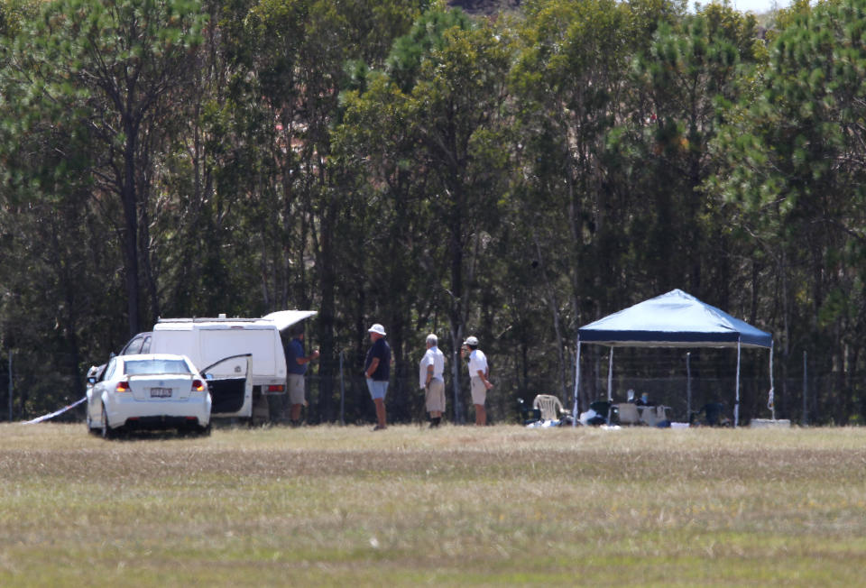 Investigators at the scene of the crash in March 2014. Source: AAP