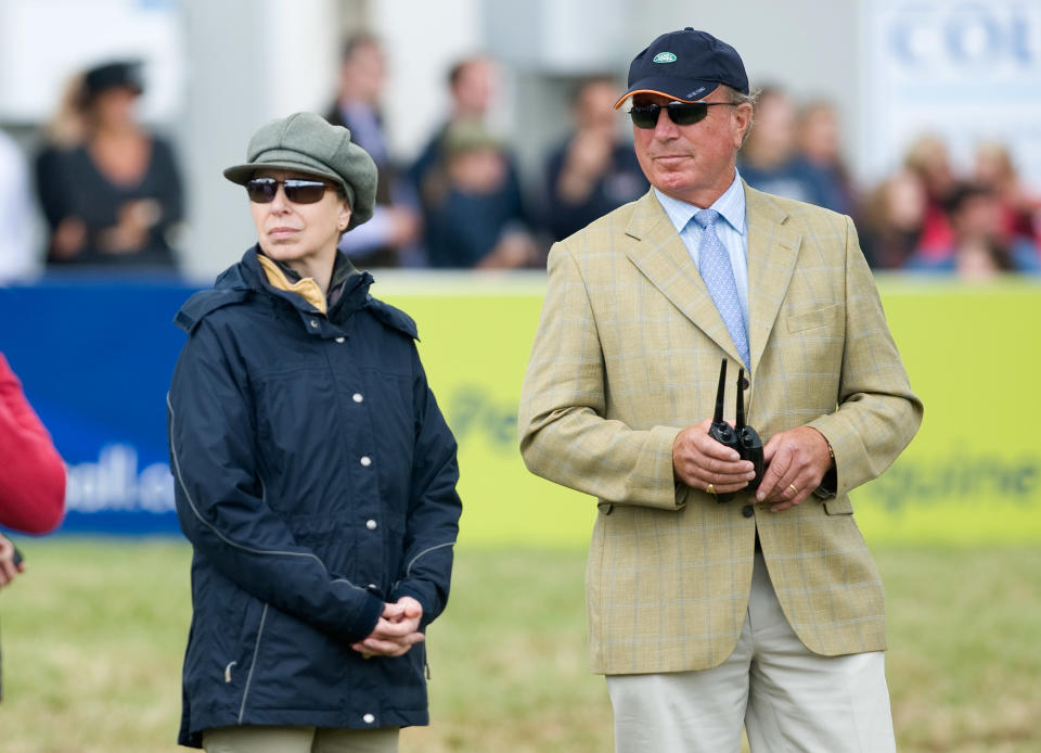 STROUD, UNITED KINGDOM - AUGUST 07:  Princess Anne, Princess Royal and Captain Mark Phillips attend day 3 of The Festival of British Eventing at Gatcombe Park on August 7, 2011 in Stroud, England. (Photo by Samir Hussein/Getty Images)