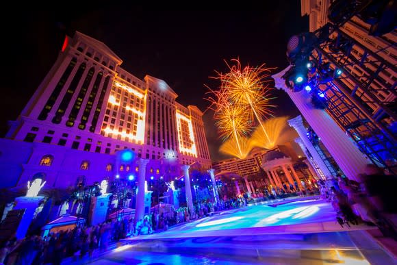 Fireworks display at Caesars Palace in Las Vegas