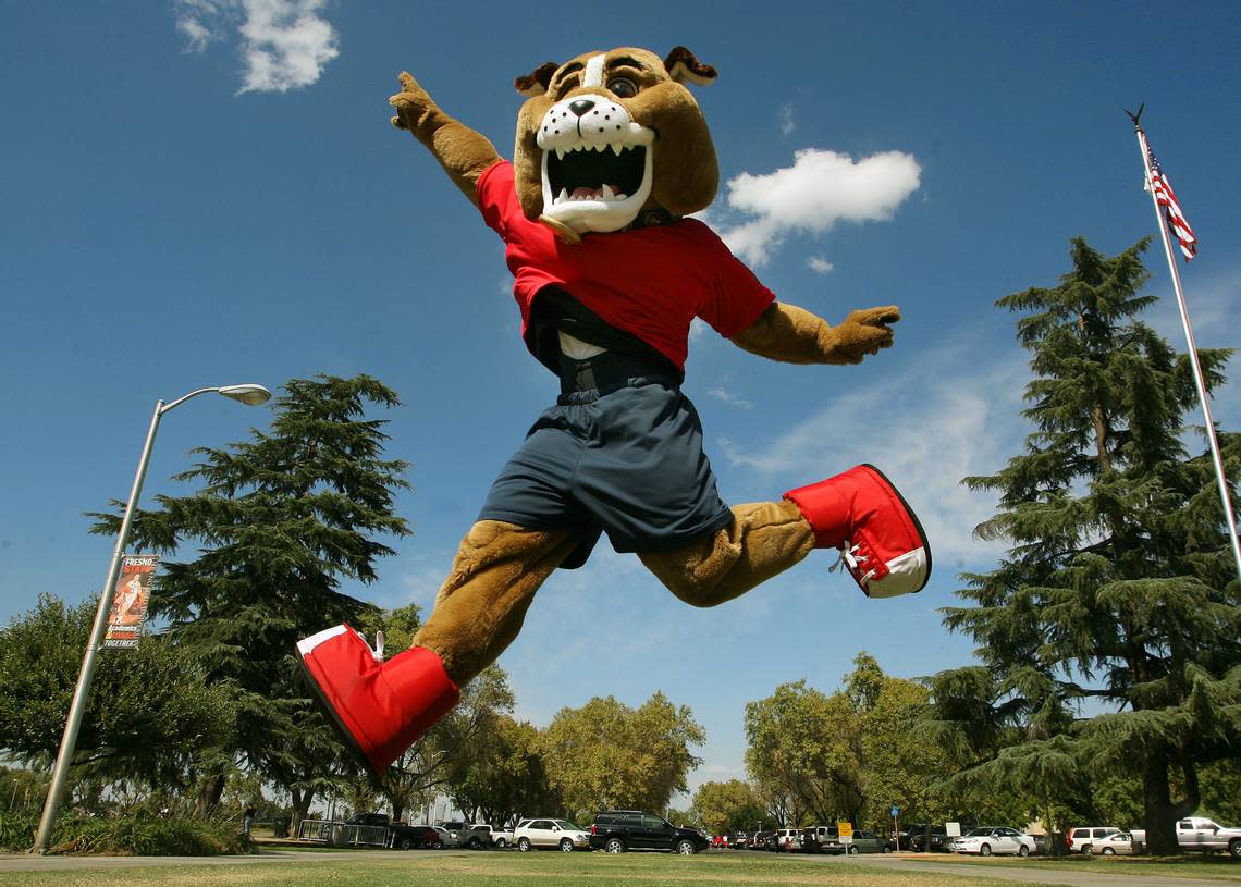 TimeOut, the Fresno State Bulldogs mascot, as it looked after a makeover in 2007.