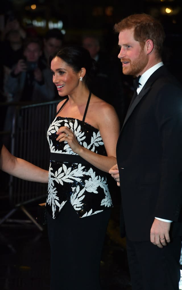 Meghan's baby bump was almost camouflaged