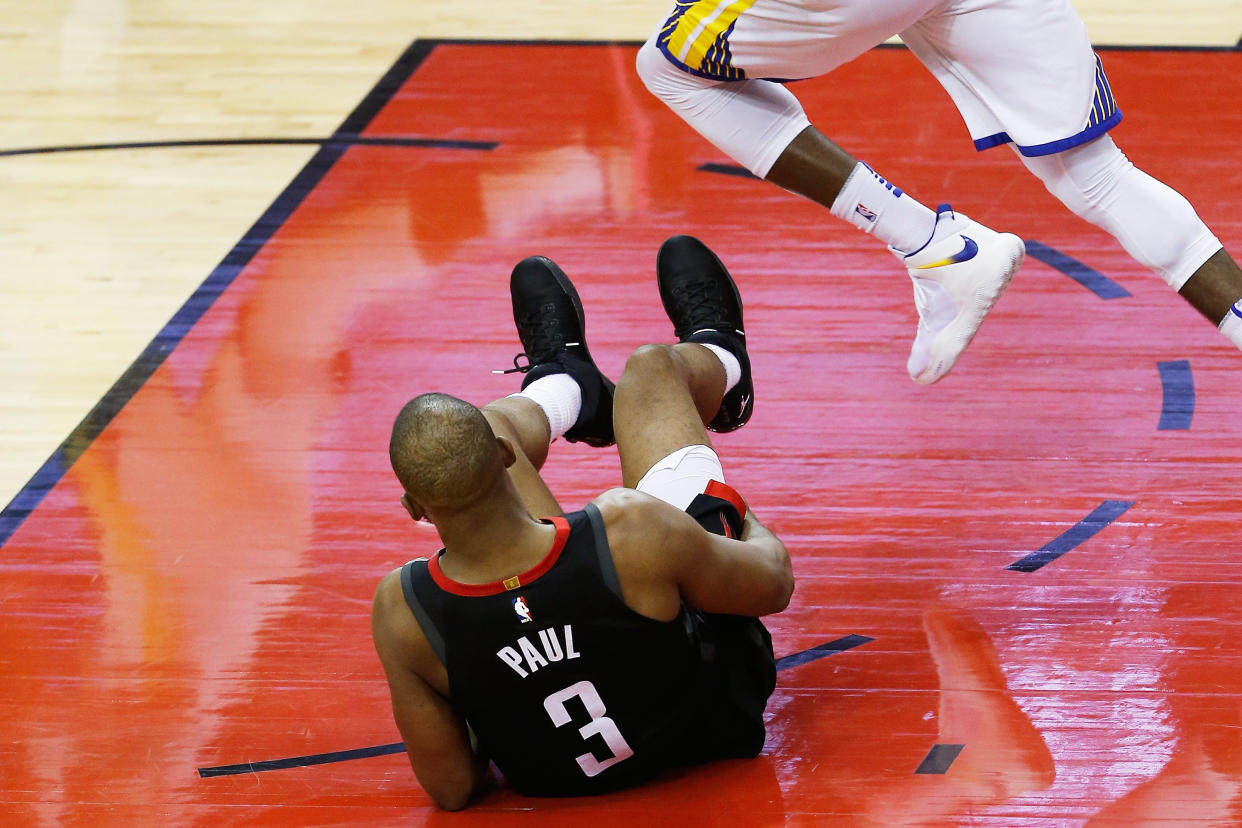 If Chris Paul’s right hamstring is too damaged for him to impact the rest of this series, then the Rockets’ huge Game 5 win will wind up being a Pyrrhic victory. (Getty)