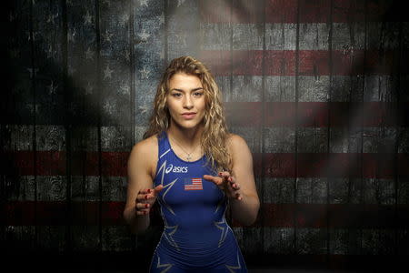 Wrestler Helen Maroulis poses for a portrait at the U.S. Olympic Committee Media Summit in Beverly Hills, Los Angeles, California in this March 9, 2016 file photo. REUTERS/Lucy Nicholson/Files