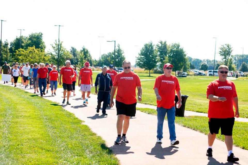 The 2024 Prairie Heart Foundation Heart Walk & Education Event takes place Friday, Feb. 16, at Korte Rec Center in Highland. Pictured: Participants in a previous Prairie Heart Walk event Provided