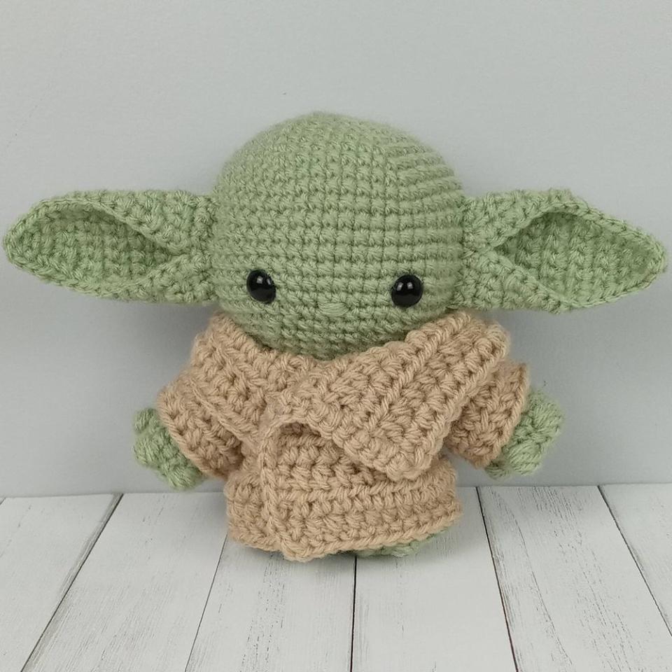 <p><a href="https://go.redirectingat.com?id=74968X1596630&url=https%3A%2F%2Fwww.etsy.com%2Flisting%2F802529573%2Fbaby-green-alien-the-child-green-child&sref=https%3A%2F%2Fwww.bestproducts.com%2Fparenting%2Fg34693474%2Fbaby-yoda-toys%2F" rel="nofollow noopener" target="_blank" data-ylk="slk:Shop Now;elm:context_link;itc:0;sec:content-canvas" class="link ">Shop Now</a></p><p>Crocheted Grogu</p><p>$27.00</p><p>etsy.com</p>