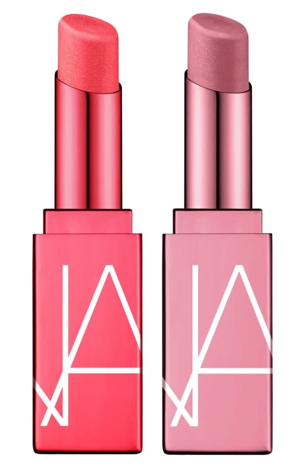 <p><a href="https://shop-links.co/1747326789715022440" rel="nofollow noopener" target="_blank" data-ylk="slk:Nars Afterglow Mini Lip Balm Duo;elm:context_link;itc:0;sec:content-canvas" class="link ">Nars Afterglow Mini Lip Balm Duo</a>, $22.</p>