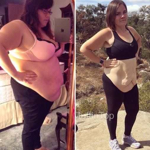After weighing 150kg at her heaviest, Amanda's prouder than ever of her weight loss transformation. Photo: Instagram/mandas_muffintop