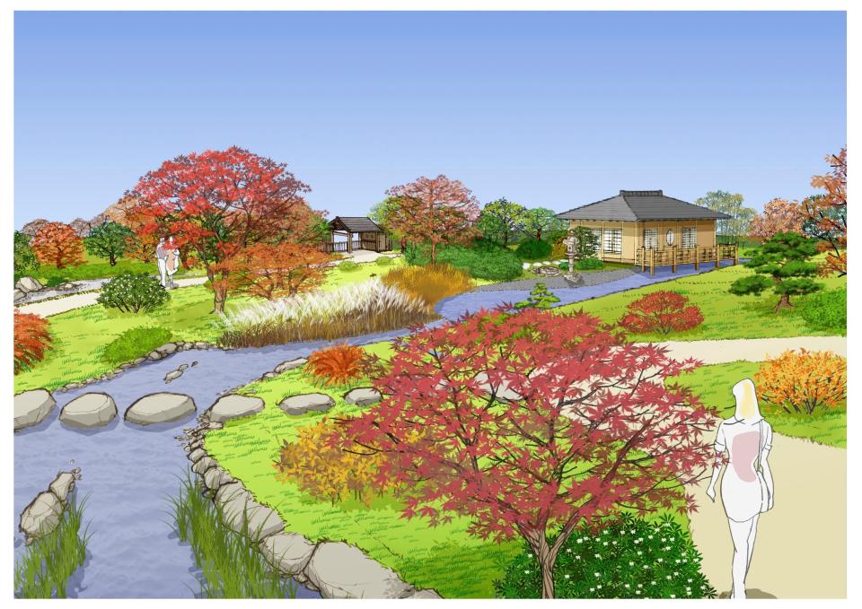 Waterfront Botanical Garden rendering of Japanese Garden