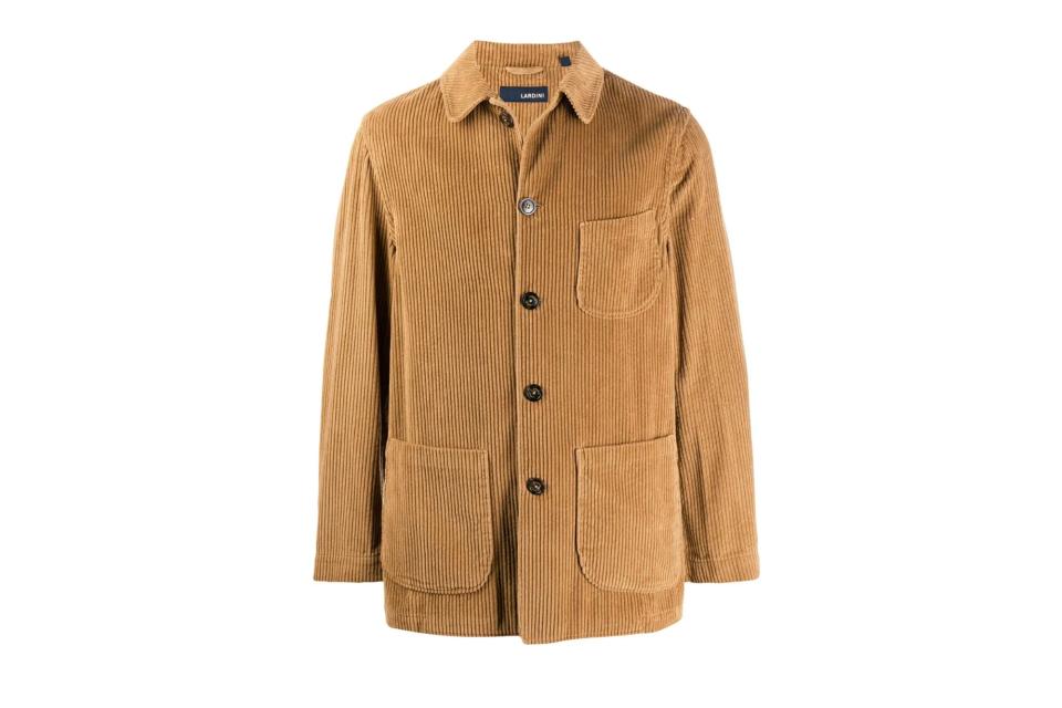 Lardini corduroy button shirt jacket