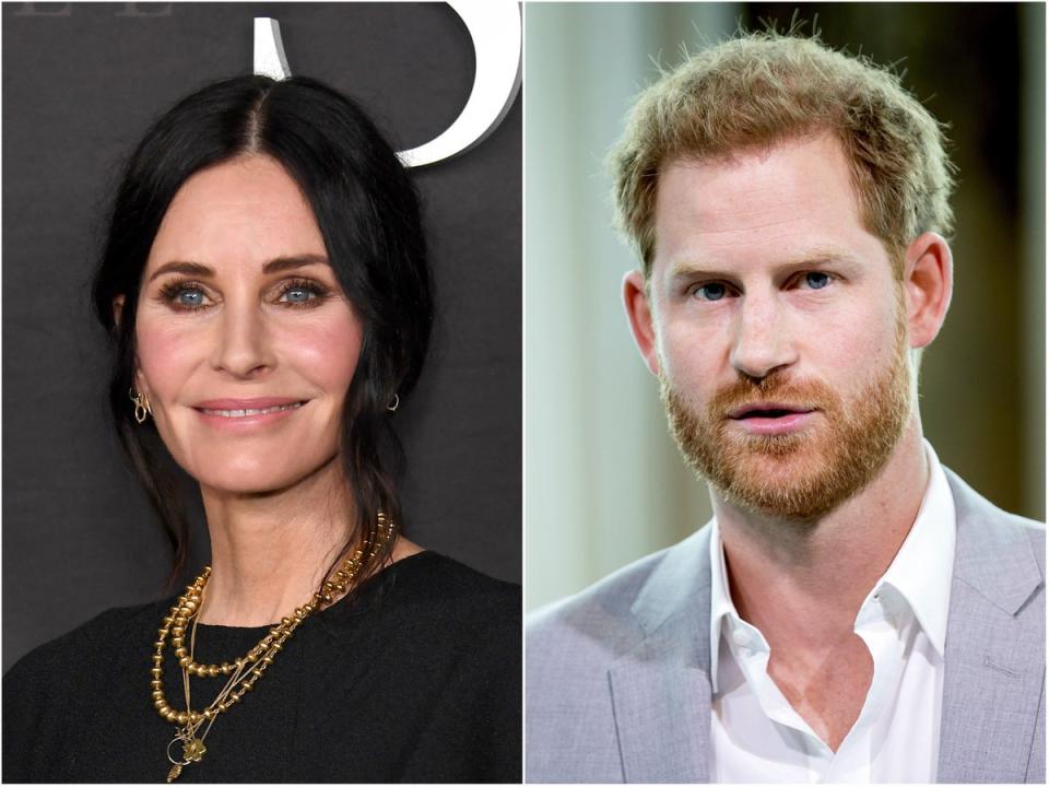 Courteney Cox (left) and Prince Harry (Getty Images)