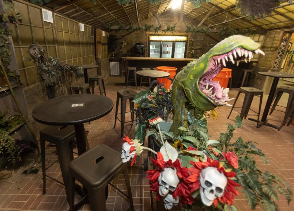 Poison Ivy's Greenhouse Bar is the second stop on the Factory of Terror Zombie Bar Crawl. Factory of Terror in Canton opens Saturday.