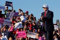 Republican U.S. presidential nominee Donald Trump arrives for a campaign rally in Naples, Florida, U.S. October 23, 2016. REUTERS/Jonathan Ernst