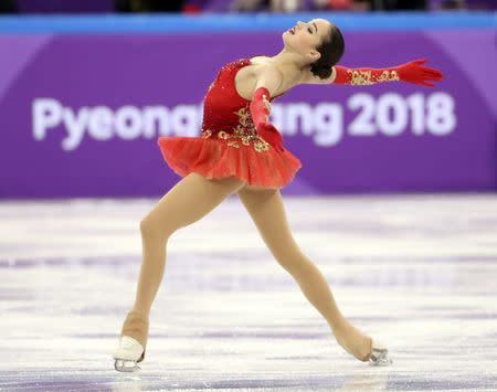 Figure Skating – Pyeongchang 2018 Winter Olympics – Team Event Women's Single Skating Free Skating competition final – Gangneung Ice Arena - Gangneung, South Korea – February 12, 2018 - Alina Zagitova, Olympic athlete from Russia, in action. REUTERS/Lucy Nicholson