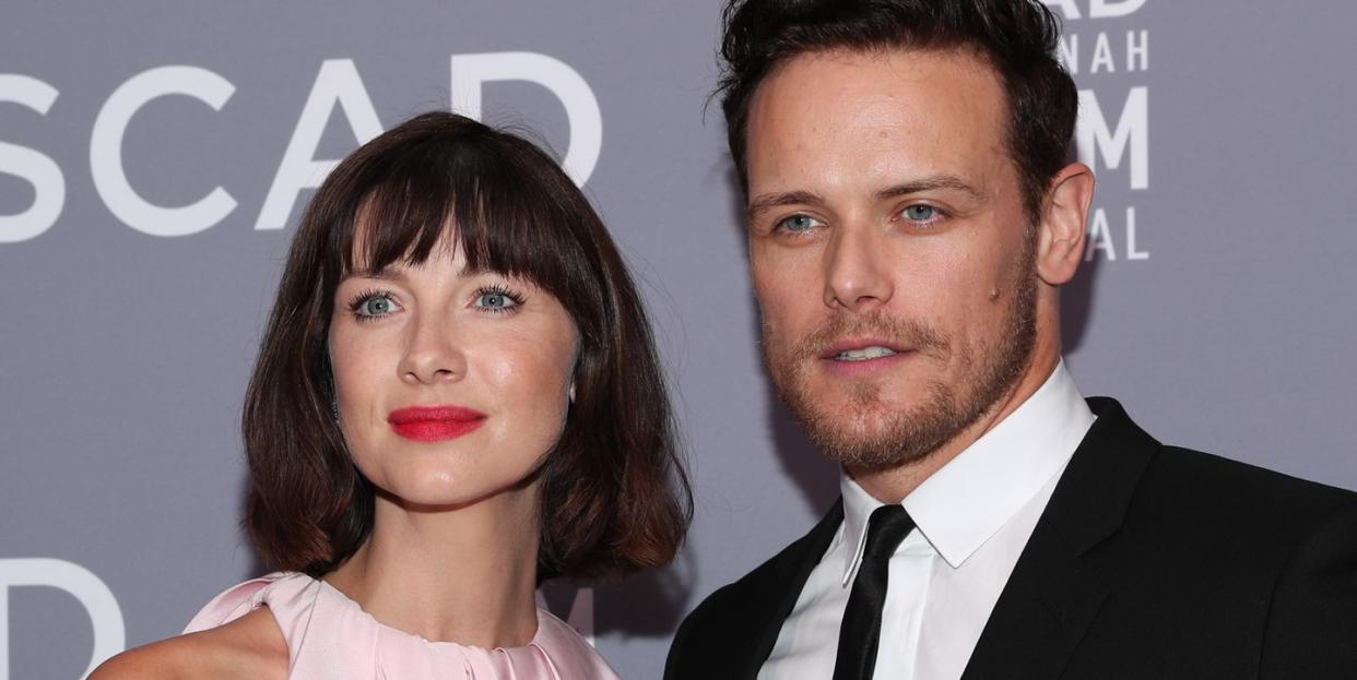 'outlander' cast member sam heughan and caitriona balfe on instagram